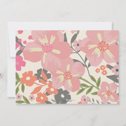 キュートフクロウバタフライフラワーガールズ誕生日 招待状 (裏面)