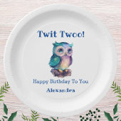 キュートフクロウフォレストウッドランド誕生日 ペーパープレート