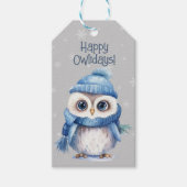 キュートフクロウホリデイ ギフトタグ (正面)