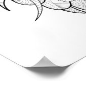 キュートフクロウポートレートドードル2 ポスター (角)