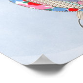 キュートフクロウ子供部屋写真プリントクロステッチルックF ポスター (角)