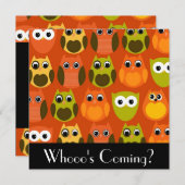 キュートフクロウ招待状 招待状 (正面/裏面)