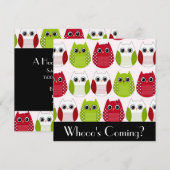 キュートフクロウ招待状 招待状 (正面/裏面)