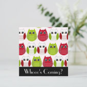 キュートフクロウ招待状 招待状 (スタンド正面)