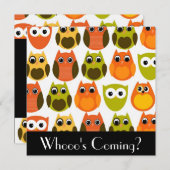 キュートフクロウ招待状 招待状 (正面/裏面)