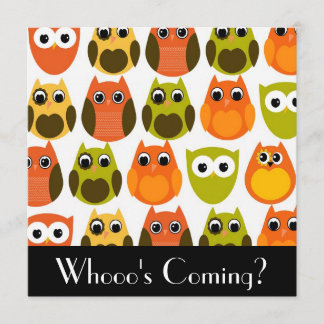 キュートフクロウ招待状 招待状