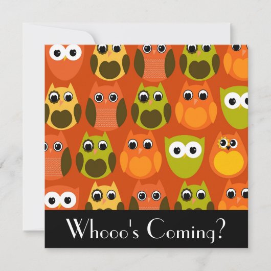 キュートフクロウ招待状 招待状 (正面)