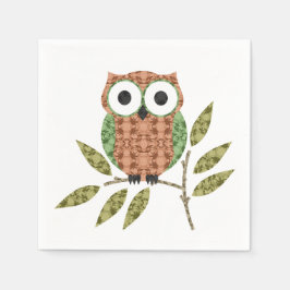 キュートフクロウ紙ナプキンス スタンダードカクテルナプキン