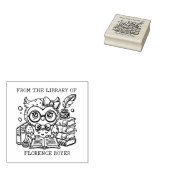 キュートフクロウ蔵書票 ラバースタンプ (押印)