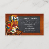 キュートフクロウ黒板先生名刺 名刺 (正面)