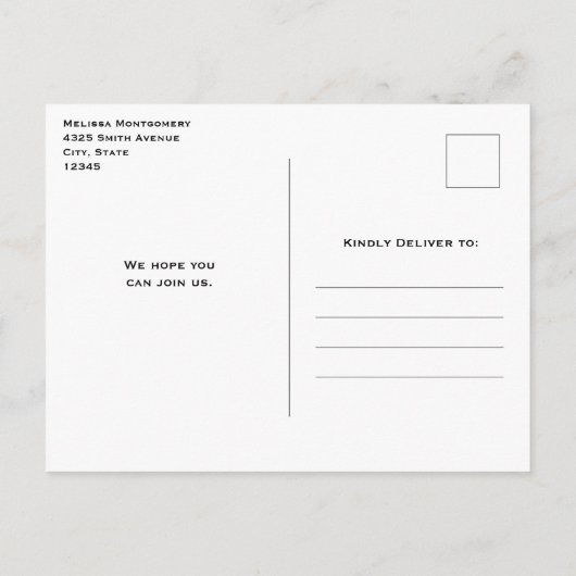 キュートフクロウinグリーントップハット誕生日 インビテーションポストカード (裏面)