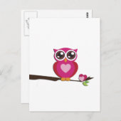 キュートフクロルラブハートガーリーレトロ ポストカード (正面/裏面)