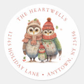 キュートフクロームファミリークリスマス差出人住所 ラウンドシール (正面)