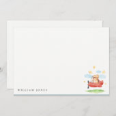 キュートフライオーバーテディベア動物飛行機誕生日 ノートカード (正面/裏面)