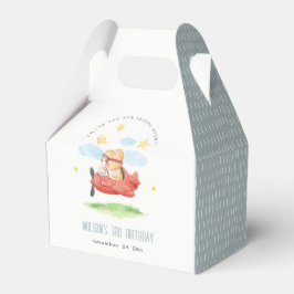 キュートフライオーバーテディベア動物飛行機誕生日 フェイバーボックス