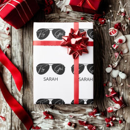 キュートフライガールブラックアビエーターサングラスカスタム ラッピングペーパー