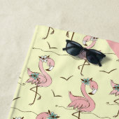 キュートフラパーソナライズされたミンゴスビーチタオル ビーチタオル (インサイチュ)