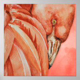 キュートフラミンゴスケッチ ポスター