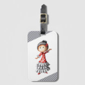 キュートフラメンコセビラナダンサー ラゲッジタグ (正面縦)