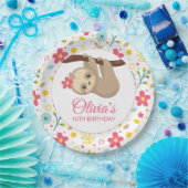 キュートフラワースロスバースデーパーティープレート ペーパープレート (パーティー)