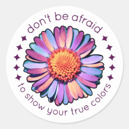 キュートフラワーパープルピンクブルーデイジーウィメンズバイセクシュアル ラウンドシール