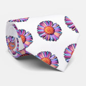 キュートフラワーパープルピンクブルーボホデイジーバイセクシュアル ネクタイ (ロール)