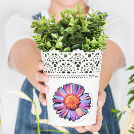 キュートフラワーパープルピンクブルーボホデイジーバイセクシュアル ラウンドシール