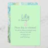 キュートフラワーフェアリーバースデーパーティー招待状 招待状 (正面/裏面)