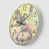 キュートフラワーフェアリーファンタジーアートウォールクロック ラージ壁時計 (傾斜)