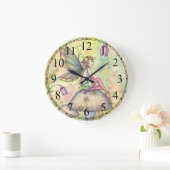 キュートフラワーフェアリーファンタジーアートウォールクロック ラージ壁時計 (ホーム)