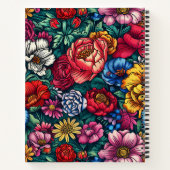 キュートフラワーブーケ名前をカスタムするジャーナル ノートブック (裏面)