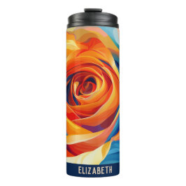 キュートフラワーモノグラムバラタンブラー タンブラー