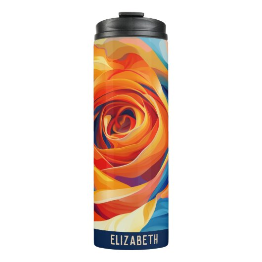 キュートフラワーモノグラムバラタンブラー タンブラー (正面)