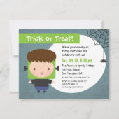 キュートフランケンシュタインボーイキッズハローウィンパーティ 招待状 (正面)