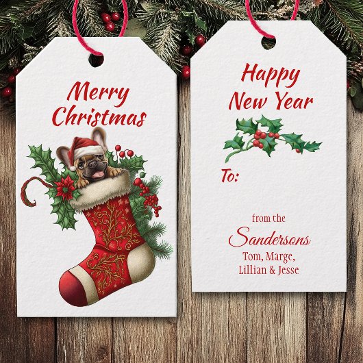 キュートフランスのなクリスマス ギフトタグ