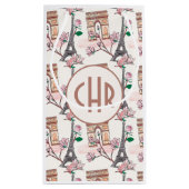 キュートフランスのテーマモノグラム |フランスのランドマーク スモールペーパーバッグ (裏面)