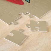 キュートフランスのブルドッグおもしろいハッピーニューイヤー ジグソーパズル (側面)