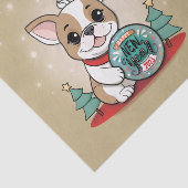 キュートフランスのブルドッグおもしろいハッピーニューイヤー 薄葉紙 (詳細)