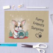 キュートフランスのブルドッグおもしろいハッピーニューイヤー 薄葉紙 (クラフト)