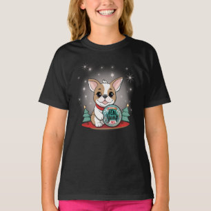 キュートフランスのブルドッグおもしろいハッピーニューイヤー Tシャツ