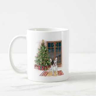 キュートフランスのブルドッグのクリスマスマグ コーヒーマグカップ