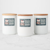 キュートフランスのブルドッグサンタハットメリークリスマス フードラベル (ボトル)