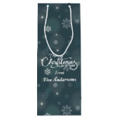 キュートフランスのブルドッグサンタハットメリークリスマス ワインギフトバッグ (裏面)