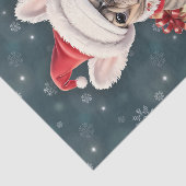 キュートフランスのブルドッグサンタハットメリークリスマス 薄葉紙 (詳細)