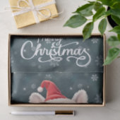 キュートフランスのブルドッグサンタハットメリークリスマス 薄葉紙 (ギフト)