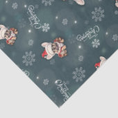 キュートフランスのブルドッグサンタハットメリークリスマス 薄葉紙 (詳細)