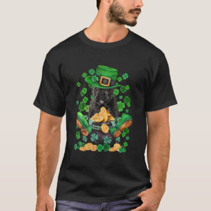 キュートフランスのブルドッグシャムロックSt patricks dayD Tシャツ