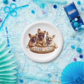 キュートフランスのブルドッグトランプ ペーパープレート (パーティー)