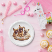 キュートフランスのブルドッグトランプ ペーパープレート (パーティー)