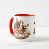 キュートフランスのブルドッグトランプ マグカップ (正面左)